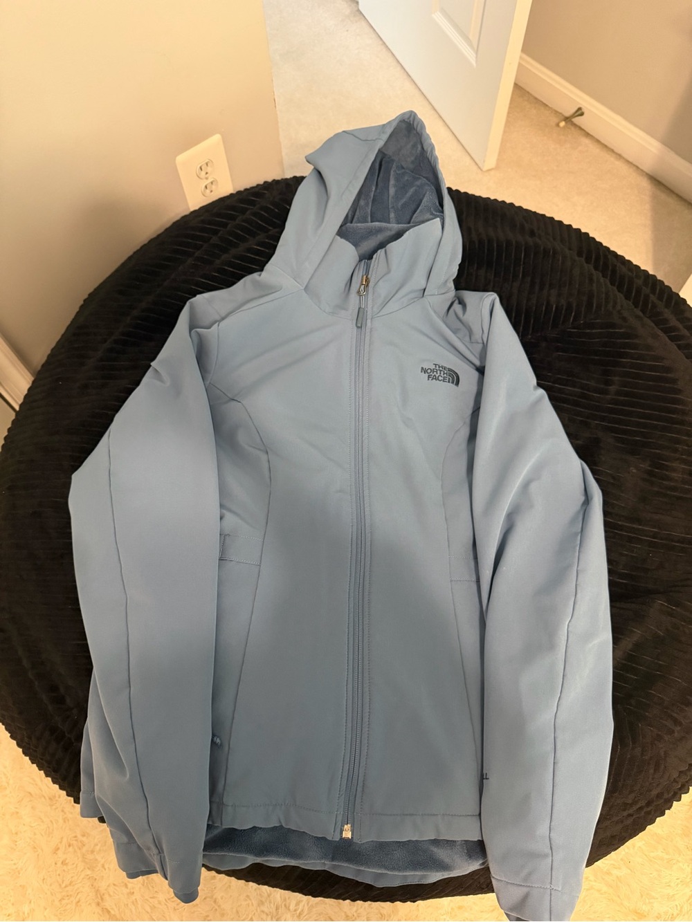 The North Face Women's Powder Blue Hooded Softshell Jacket
